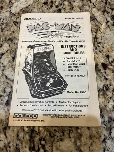 Manuale pac man - manuale, pac-man