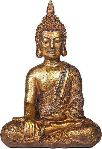 Golden resin seated - resin, buddha