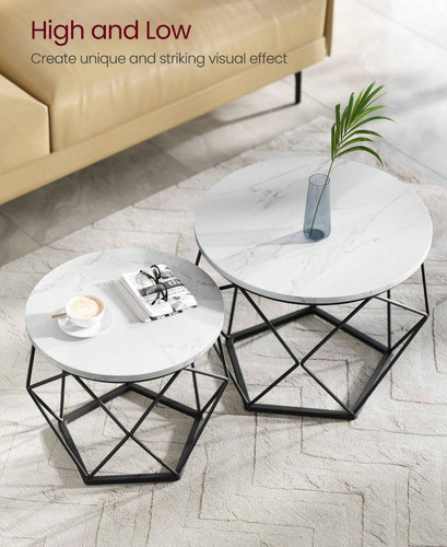 Vasagle round coffee table set - round,