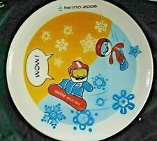 Piatto Olimpiadi Torino 2006 Mascotte Neve e Gliz Mascot Olympic games