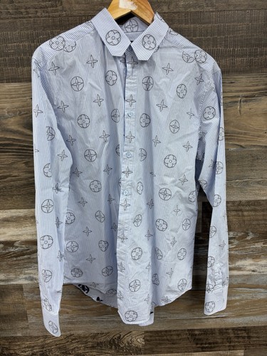 Camicia monogramma gessato - , l-