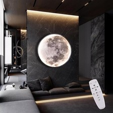 Applique LED Luna Moderna Con Motivo Luna,Dimmerabile Con Telecomando Per Cucina