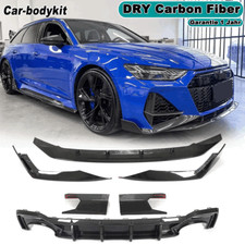 Spoiler labbro anteriore in carbonio DRY diffusore posteriore per Audi RS6 RS7 C8 Avant 19-23 