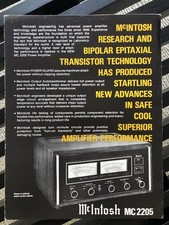 Amplificatore McIntosh MC 2205, libretto vendite/informazioni, Binghamton NY, ottimo!