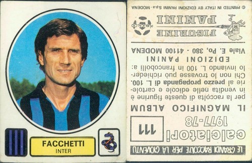 Facchetti inter figurina - facchetti,
