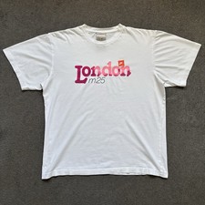 T-shirt Nike London M25 vintage anni 00 manica corta (L) bianco/rosa