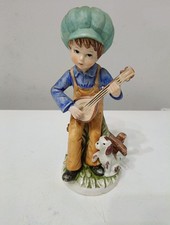 Statuina Ceramica Capodimonte N Ragazzo Con Mandolino