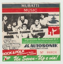 PFM PREMIATA FORNERIA MARCONI TICKET BIGLIETTO CONCERTO TORINO 1981