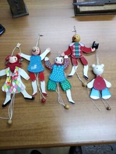 Gioco Giocattolo Vintage Lotto Marionette Legno 