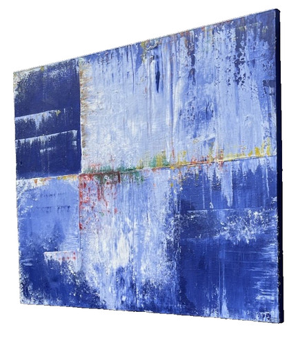 Spatola bianca blu tela