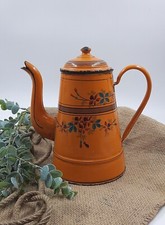 Teiera vintage da collezione in metallo smaltato