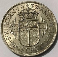 Mezza corona 1939 Rhodesia meridionale argento KM-15 HG CONIO 224.000