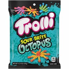 Trolli Sour Brite Polpo, gusti assortiti, 4,25 once [12 sacchetti]