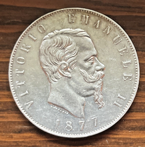 Regno italia lire - d'italia, 1877-r