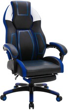 Sedia da ufficio Clovis in similpelle Nero/blu