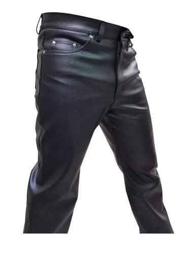 Jeans uomo biker vera pelle