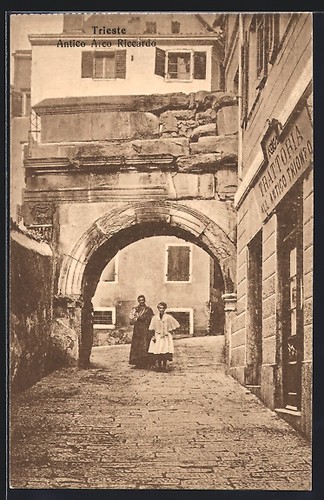 Cartolina trieste antico arco - cartolina,