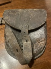 WW1 borsa a ferro di cavallo in pelle essicata Prima Guerra Tedesca