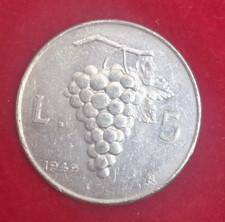 Italia 5 Lire 1949 "Uva" in BB