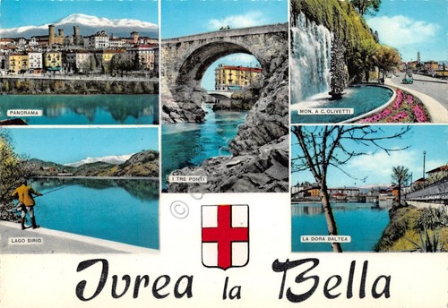 Cartolina ivrea vedute dora - cartolina,