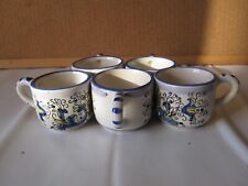 Set 5 tazzine da caffè vintage in ceramica dipinta a mano metà '900
