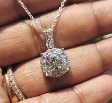 1Ct Round Real Moissanite Halo