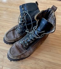 Vintage Leather Moc Toe Boots