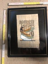 2 Quadro Papiro egiziano autentico con vetro e cornice