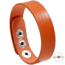 BRACCIALE UOMO DONNA IN CUOIO COLORE MARRONE CHIARO REGOLABILE