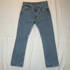 Levis 501 XX Jeans Mens 32X32 Lite Blue Straight Leg Classic Fit Casual Cotton