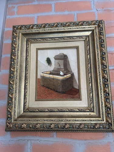 Quadro vintage fontana cortile