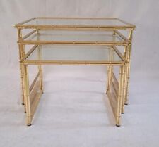 Set tre tavolini in ottone dorato italiano design vintage anni 70