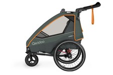 Qeridoo Rimorchio Bici Lynix 2 Forest Green per 2 Persone o come Carrello per Cani
