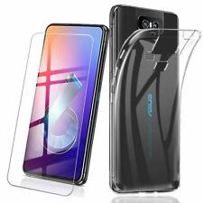 COVER CUSTODIA + PELLICOLA VETRO TEMPERATO PER ASUS ZENFONE 6 ZS630 TRASPARENTE 