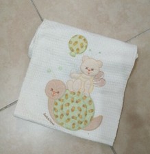 Copertina Cesta Neonata neonato  Bianca Verde orsetto