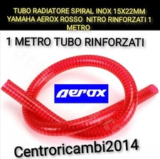 TUBO RADIATORE SPIRAL INOX 15X22MM YAMAHA AEROX ROSSO  NITRO RINFORZATI 1 METRO 