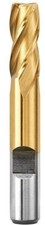 FRESA FRONTALE A 4 TAGLIENTI DIN844 HSS RIVESTITA TIN CANDELA GAMBO CILINDRICO