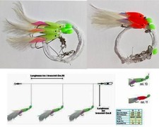 2 Artificiale Pesca Traina Esca Sgombri Suri Tonnetti Lampughe Sabiki Canna Mare