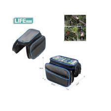 BORSA BORSELLO DA BICI MTB ANTERIORE FISSAGGIO A TELAIO PORTA SMARTPHONE NERO