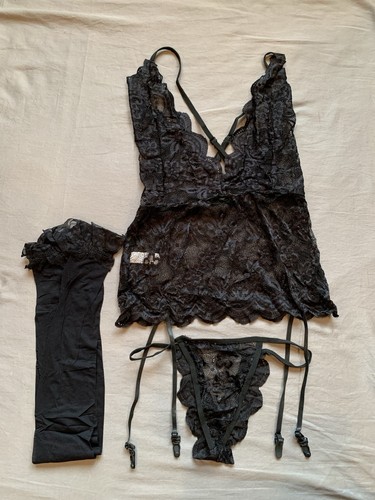 Babydoll perizoma donna nero