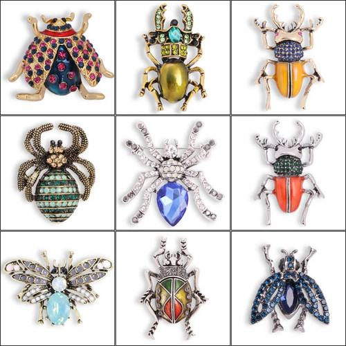 Squisita spilla insetti strass - insetti,