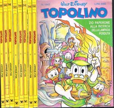 BELLO  STOCK 8 TOPOLINO numeri dal 1843 al 1850 - SEQUENZA COMPLETA - ottimi