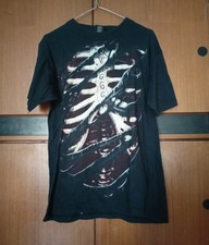 Spiral T-shirt Uomo - Bone Rips 666 Pentagramma Ossa - Metal Dark Goth - M 