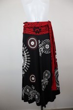 DESIGUAL GONNA LUNGA DONNA TG. L WOMAN VINTAGE LONG SKIRT CASUAL LOGO ELASTANO