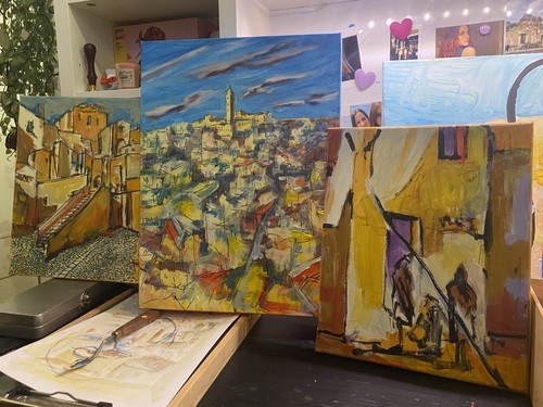 Quadro moderno dipinto mano - dipinto, a