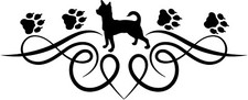 CHIHUAHUA adesivo auto sticker ADESIVO contorno sagoma con ornamento