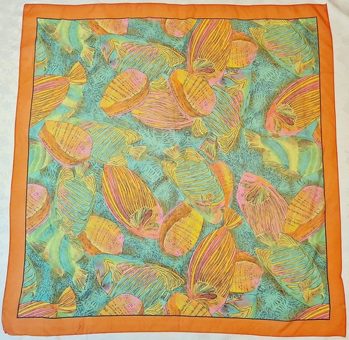 Sciarpa vintage autentica arte - vintage,
