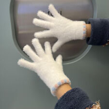 Donna Ragazza Simil Mohair Guanti Dito Traforato Felpa Touch Screen Maglia