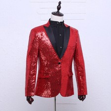 Giacca blazer giacca tuta uomo paillettes ballo ballo ballo spettacolo glitter