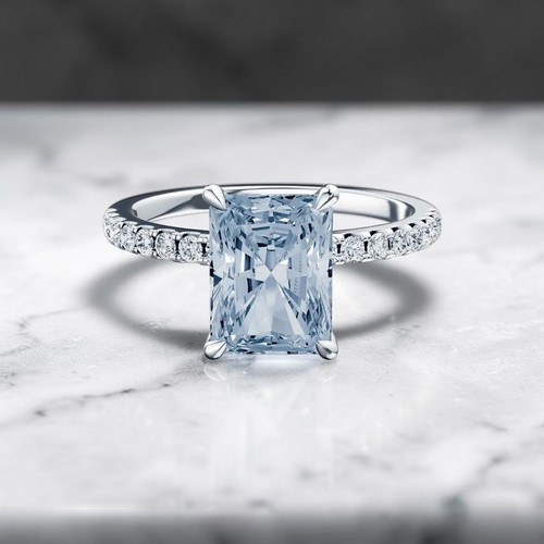 Anello diamante fantasia - , blu